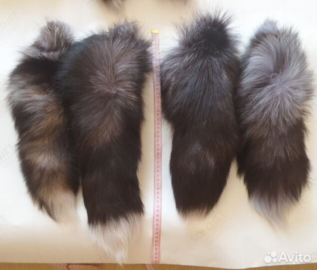 Меховой хвост чернобурки (серебристая лиса)