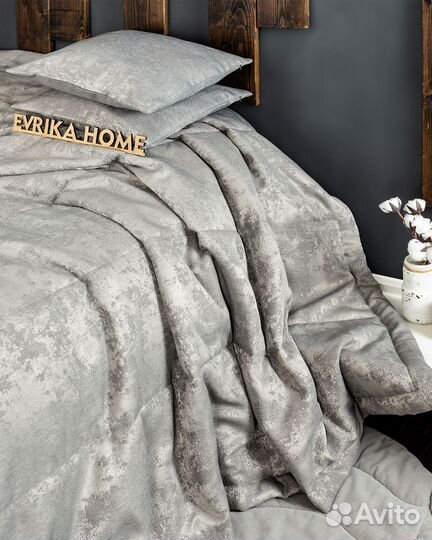 Покрывало мрамор софт Зарина светло-серый новое
