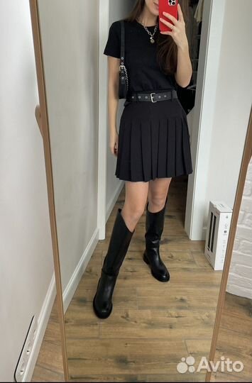 Мини юбка в складку xs-s новая