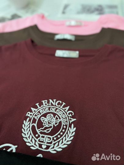 Balenciaga футболка женская вышивка
