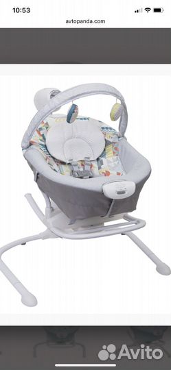 Детские электронные качели 2 в 1, шезлонг
