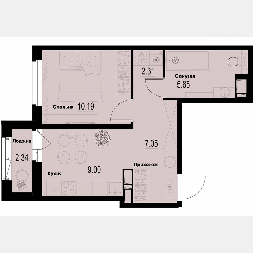 1-к. квартира, 35,4 м², 11/12 эт.