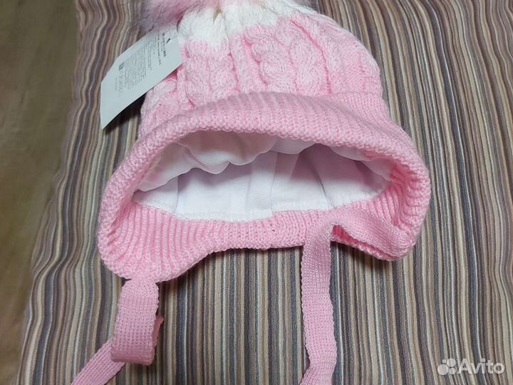 Шапка для девочки новая 48-50, 50-52 зима
