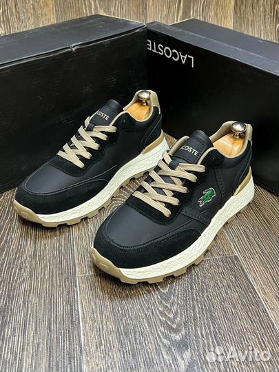 Кроссовки топовые мужские Lacoste чёрные 41-45