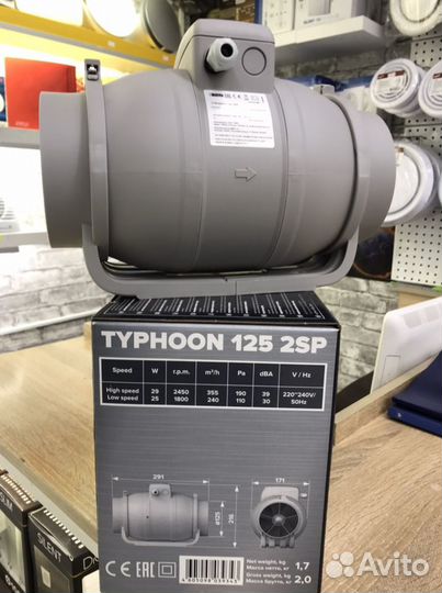 Канальный вентилятор typhoon 125 2 SP PRO