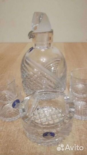 Набор (графин, стопки, пепельница) хрусталь