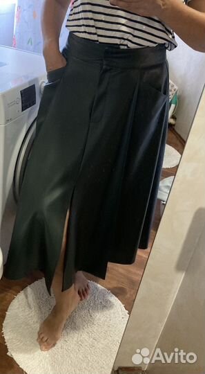 Кожаная юбка zara