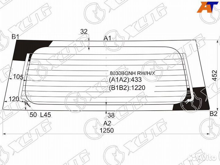 Стекло заднее Suzuki Ignis