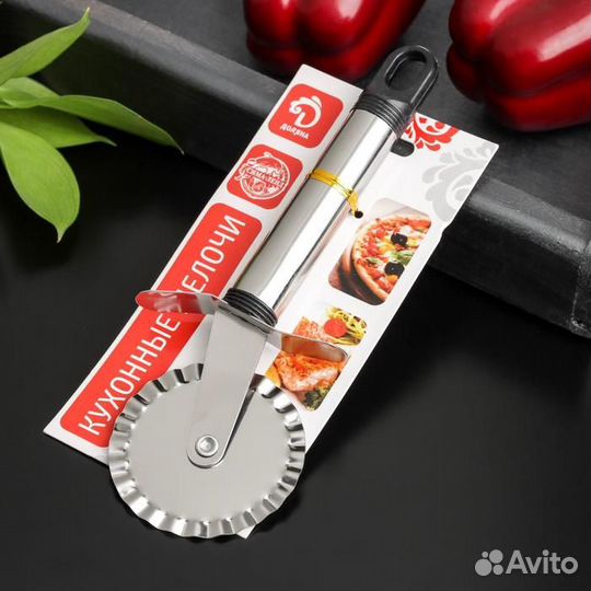 Нож для пиццы и теста Доляна «Помощник», 18 см, ре