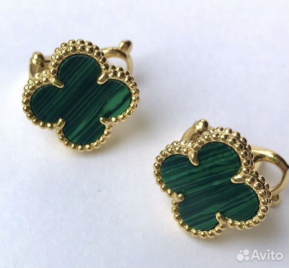 Серьги van cleef клевер