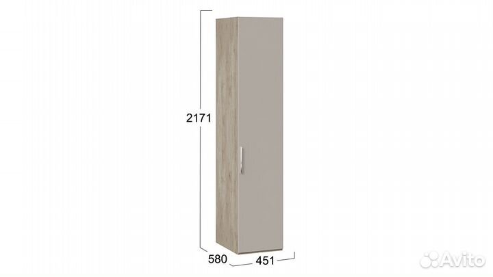 Шкаф для белья с 1 глухой дверью «Эмбер» Баттл Рок