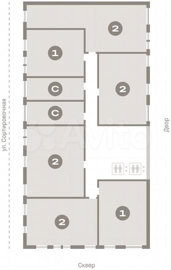 2-к. квартира, 77,3 м², 6/17 эт.