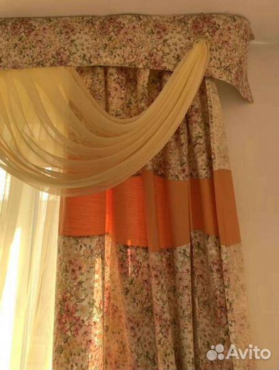 Шторы с ламбрекеном и тюлью
