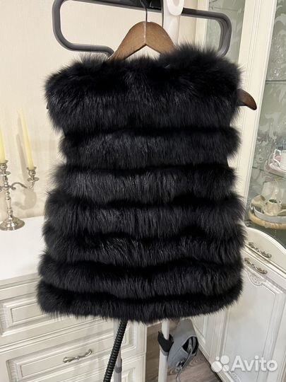 Меховая жилетка полушубок из песца