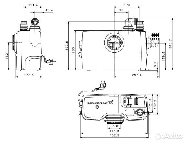 Насос санитарный Grundfos Sololift 2 WC-1