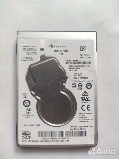 HDD Seagate mobile 1Tb 2,5