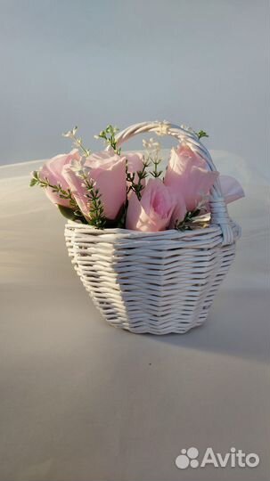 Корзина плетеная белая