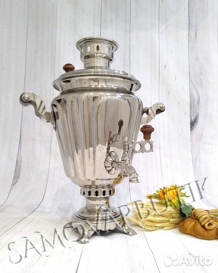 Самовар на дровах Рюмка гранная Тула 5л