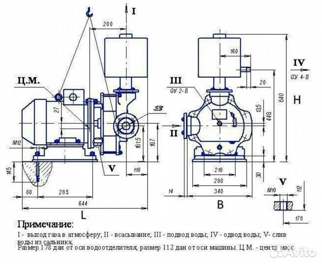 Насос вакуумный ввн 1-1,5 для откачки воздуха, газ