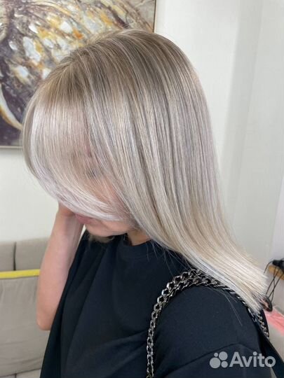 Сложное окрашивание волос стрижка аиртач блонд
