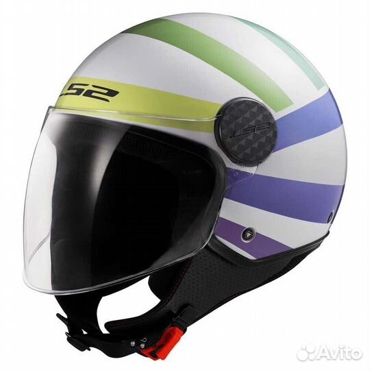 LS2 OF558 Sphere Lux II Swirl Open Face Helmet Glo