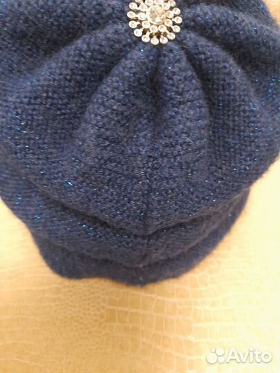 Шапка вязанная женская с шарфом