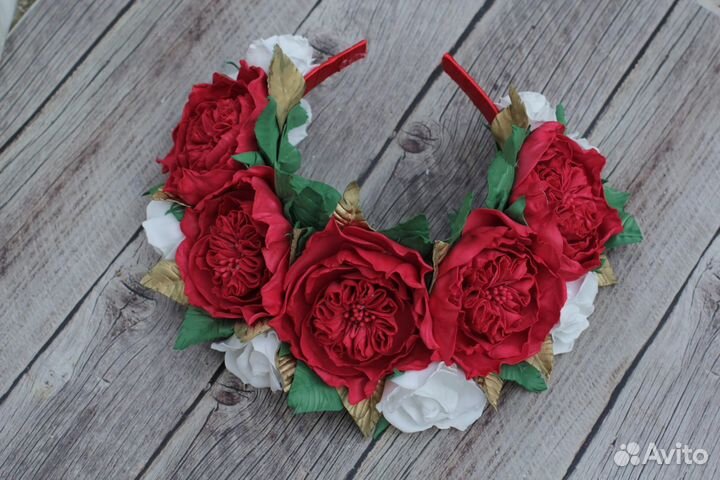 Ободок на хэллоуин с цветами