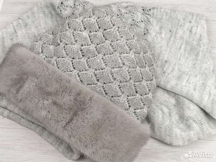 Шапка+ шарф. Норка