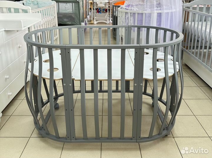 Детская кровать трансформер круглая-овальная