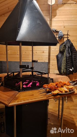 Беседка с мангалом внутри