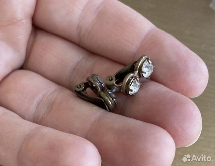 Винтажные шикарные клипсы из Чехословакии