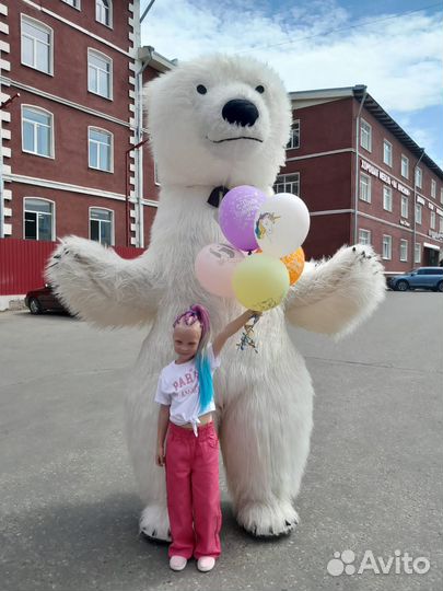 Пенные вечеринки,ростовая кукла белый медведь