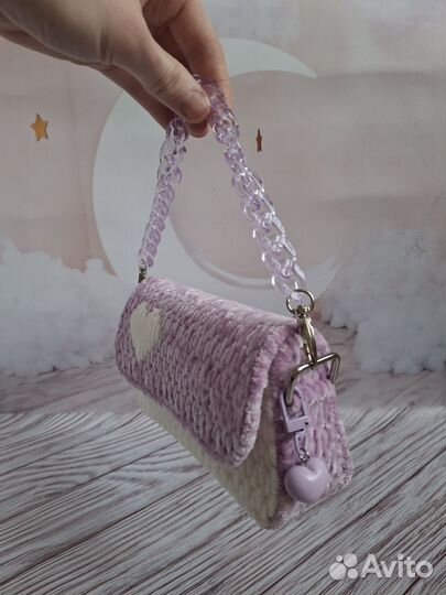 Сумка ручной работы из плюшевой пряжи