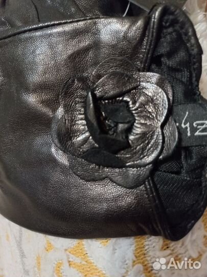 Перчатки. Кожа. Укороченная модель. Размер 8