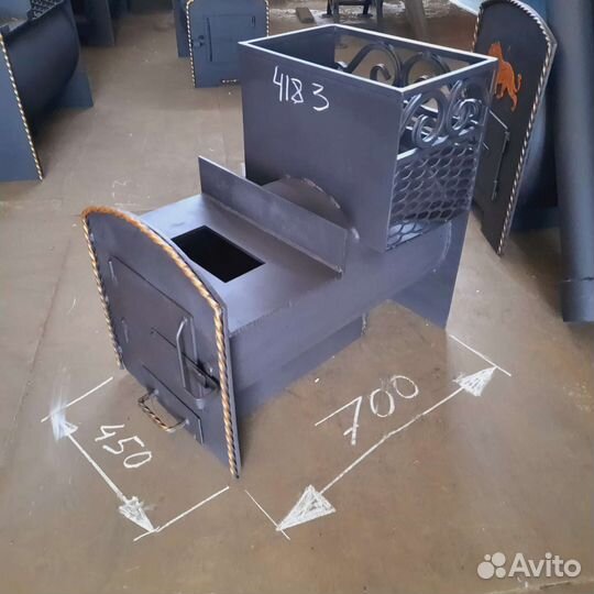 Печь для бани с разделенной моечной и парилкой