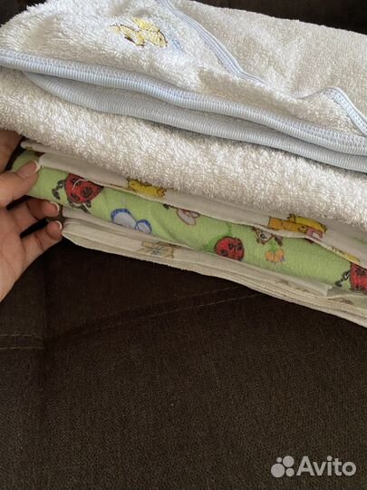 Пеленки детские пакетом+полотенце с уголком