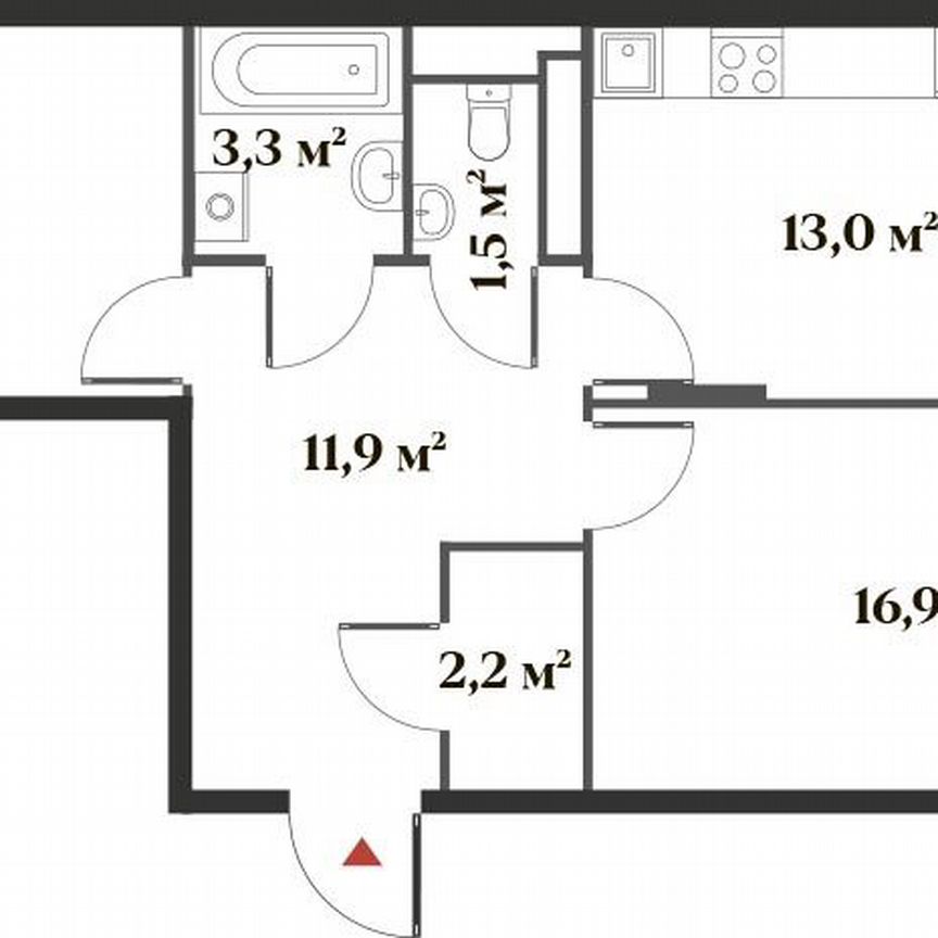 2-к. квартира, 66 м², 5/6 эт.