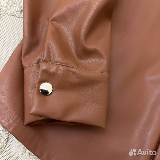 Рубашка zara эко кожа