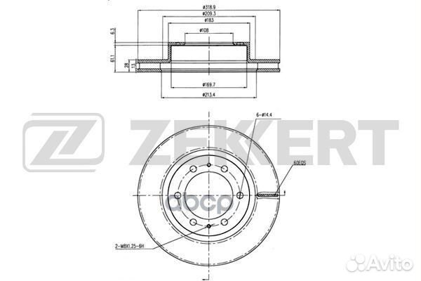 Диск торм. перед. Toyota Hilux (N10 N20 N30) 05