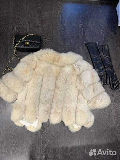 Шуба из песца белая натуральная