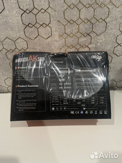 Блок питания Aigo 500w черный (Запечатанный)