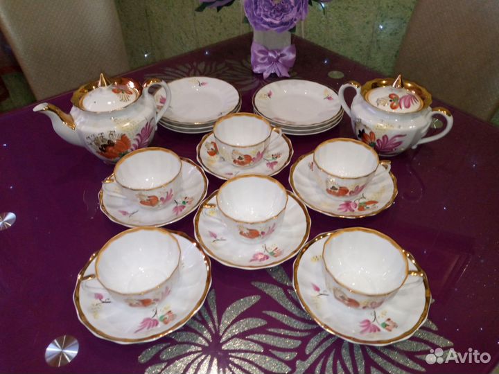 Набор чайный фарфоровый на 6 персон
