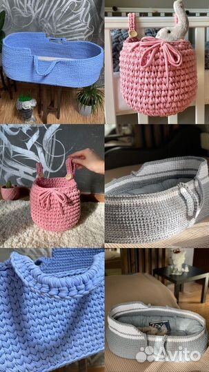 Вязанная люлька, корзинка
