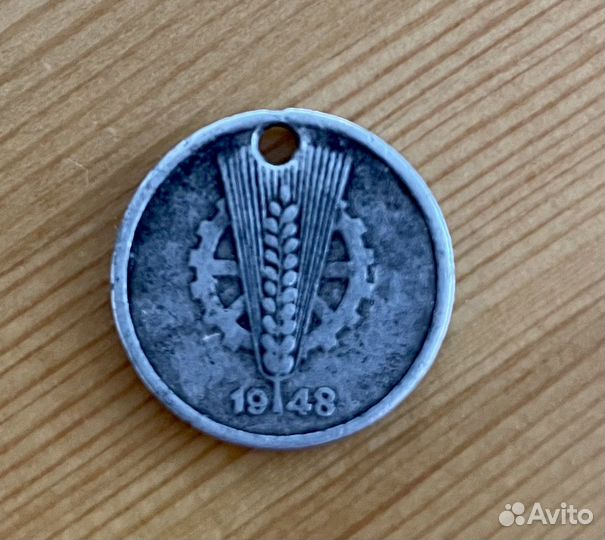 Монета 5 pfennig 1948г