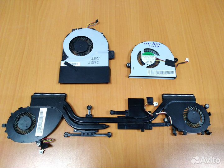 Термотрубки, вентиляторы, с/о для ноутбуков