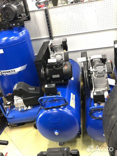 Компрессор воздушный remeza ременной 100 л