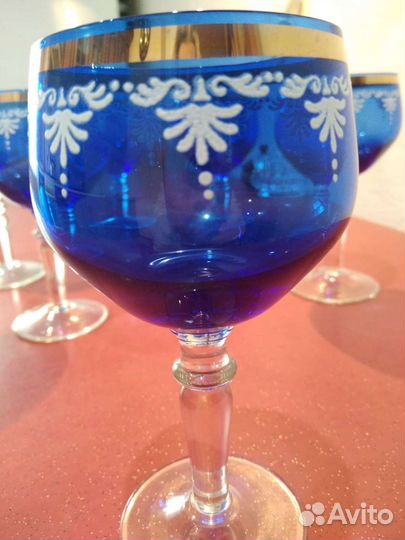 Фужеры из цветного стекла,Гусь хрустальный