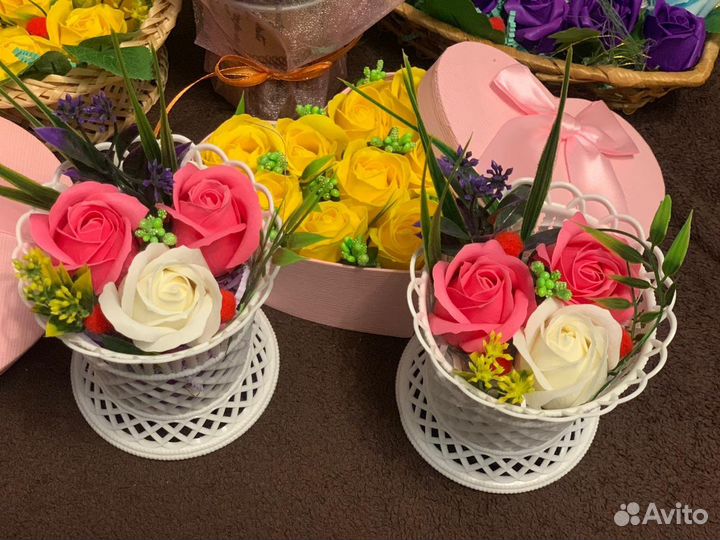 Букеты из мыльных роз