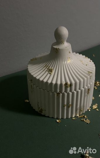 Декоративная шкатулка/изделие из гипса/для свечей
