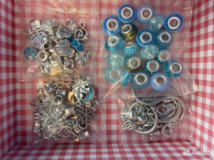 Шармы браслеты для девочек набор подарочный